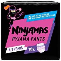 NINJAMAS Prenium protection pants  Couches culottes fille 4-7 ans