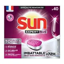Sun, Tablettes tout en 1 expert + glass care technology regular