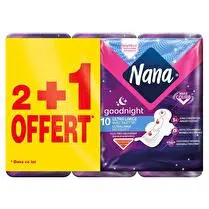Nana, Serviettes périodiques  Ultra night  - 2 x 10 + 1 offert