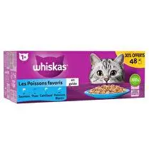 Whiskas, Sachet fraicheur pour chat adulte  Les poissons favoris en gelée