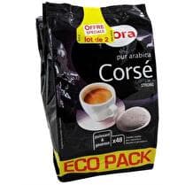 CORA Dosettes de café Corsé pur arabica   2 x 48