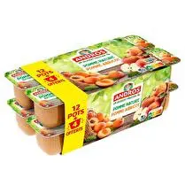 Andros, Dessert fruitier Pomme nature + pomme abricot  - 12 + 4 offerts