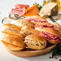 Votre charcutier propose, Navettes rillette poulet mimolette rosette x 9