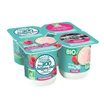 Les 300 laitiers bio, Yaourt mixé BIO fraise framboise