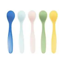 Badabulle, Cuillères souples Ultra-flexibles, avec embout fin et ergonomique - Lot de 5