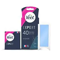 Veet, Bandes de cire expert visage  Peaux sensibles
