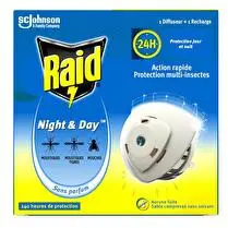 Raid, Diffuseur night & day  Protection multi insectes