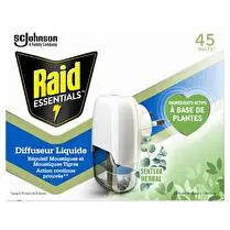 Raid, Diffuseur liquide répulsif moustiques senteur herbal  Senteur herbal