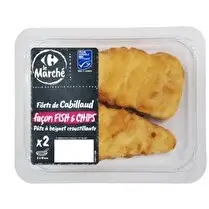 Carrefour, Filets de Cabillaud MSC Façon Fish and Chips