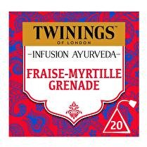 TWININGS Infusion ayurveda fraise myrtille grenade  20 sachets