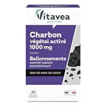 Vitavea, Charbon active 1000mg 40 gélules