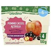 Blédina, Coupelle fruits pomme cassis acerola dès 6 mois x 4
