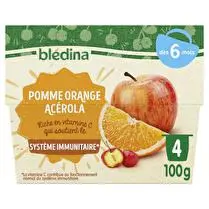 Blédina, Coupelle fruits pomme orange acerola dès 6 mois x 4