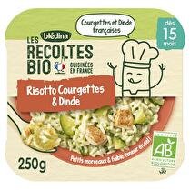 BLÉDINA Les récoltes bio assiette risotto courgettes dinde 15 mois