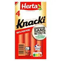 Herta, Knacki saucisses 100% pur porc sans nitrite x4