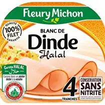 Fleury michon, Blanc de Dinde conservation sans nitrite Halal 4 tranches