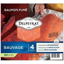 DELPEYRAT Saumon fumé sauvage 4 tranches 110 g Delpeyrat