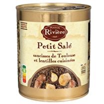Maison Rivière, Petit salé aux lentilles cuisinées