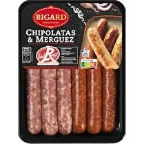 Bigard, 3 chipolatas + 3 merguez label rouge