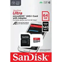 Sandisk, Carte mémoire ultra microsdxc + adaptateur sd 64gb 140mb/s uhs-i