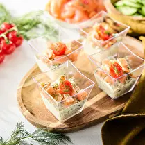 Fabriqué dans nos ateliers, Verrine concombre saumon x 4