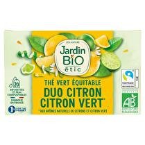 JARDIN BIO ÉTIC Thé vert duo citron citron vert BIO 20 sachets