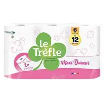 Le trèfle, Papier toilette maxi douceur (6=12)
