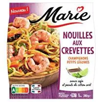Marie, Nouilles aux crevettes champignons petits légumes