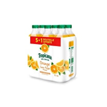 Tropicana, Pur jus d'orange sans pulpe - Lot de 5l + 1 l offert
