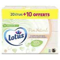 Lotus, Mouchoirs  Pure natural  - Etui 20+10 offerts