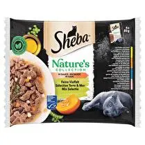 Sheba, Sachets fraîcheur nature's collection en sauce terre et mer x 4