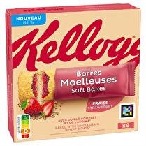 KELLOGG'S Barres moelleuses fruits rouges x6   122g