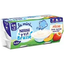 Nestlé, Mini p tit brassé pêche sans sucre ajouté des 4/6 mois x 6
