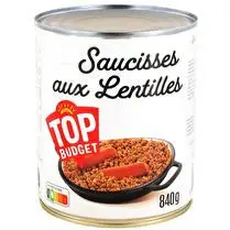Le moins cher, Saucisses lentilles