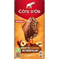 CÔTE D'OR Tablette ultra gourmand lait noisette caramel riz