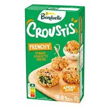 Bonduelle, Mini Croustis Frenchy épinard, courgette, chèvre