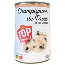Le moins cher, Champignons de Paris pieds et morceaux