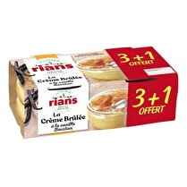 Rians, La crème brulée à la vanille bourbon - Lot de 3+1 offert