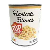 Top budget, TOP BUDGET HARICOTS BLANCS PREPARES 4/4 500G