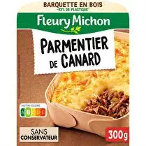Fleury michon, Parmentier de canard confit barquette bois