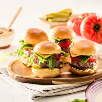 Votre boucher propose, Produit élaboré : Plateau mini cheeseburger nature x 4