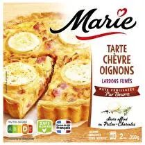 Marie, Tarte chèvre oignons lardons fumés pur beurre