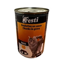Le moins cher, Boulettes sauce volaille pour chat
