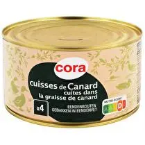 Cora, 4 cuisses de canard cuites dans la graisse de canard