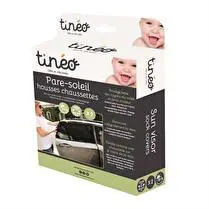 Tinéo, Pare soleil housses chaussettes 100% polyester, adaptable à tous les modèles de voiture, lavable en machine - Lot de 2