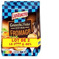 LUSTUCRU Gnocchi à poêler Extra fromage 2x285 g dont le 2ème à 68%