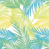 MESA BELLA Serviettes décorées en papier  33 x 33 cm 3 plis feuilles Copacabana vert, jaune et bleu  - x 20