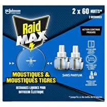 RAID MAX Recharge liquide pour diffuseur électrique  Moustiques et moustiques tigres