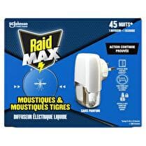 RAID MAX Diffuseur électrique  Moustiques et moustiques tigres 45 nuits