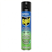 Raid, Aérosol répulsif moustiques et moustiques tigres  action rapide senteur herbal